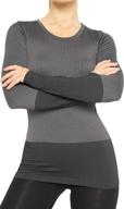 🏃 women's dry fit long sleeve compression thermal workout tops with thumbholes - ideal for running and exercise logo