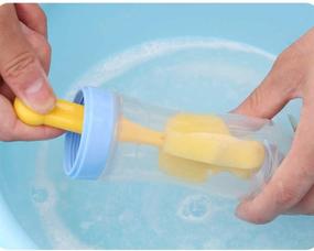 img 1 attached to 🧽 Efficient Cleaning Companion: FAFAHOUSE 14 Pack Bottle Nipple Cleaner Sponge Brush for Standard Nipples Scrubber