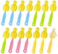 🧽 efficient cleaning companion: fafahouse 14 pack bottle nipple cleaner sponge brush for standard nipples scrubber logo