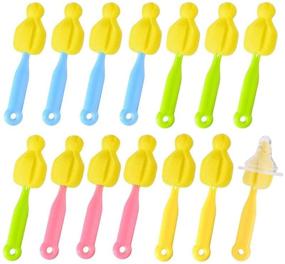 img 4 attached to 🧽 Efficient Cleaning Companion: FAFAHOUSE 14 Pack Bottle Nipple Cleaner Sponge Brush for Standard Nipples Scrubber