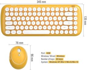 img 1 attached to 2.4GHz Wireless Keyboard and Mouse Combo with Retro Typewriter Round Key, Kawaii Size Set for PC, Desktop, Laptop, Notebook – Lovely Orange Design