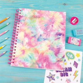 img 2 attached to 🎨 Three Cheers for Girls - Pastel Tie Dye Sketching Set - 200 Page Spiral Sketchbook, Colored Pencils, & Sticker Sheet