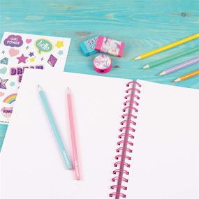 img 1 attached to 🎨 Three Cheers for Girls - Pastel Tie Dye Sketching Set - 200 Page Spiral Sketchbook, Colored Pencils, & Sticker Sheet