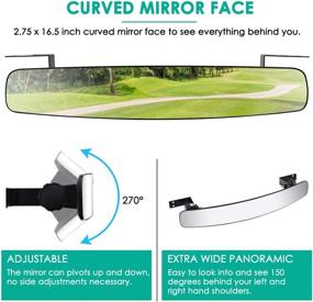 img 1 attached to 🏌️ ERKOON Extra Wide Panoramic Golf Cart Rear View Mirror - Perfect Fit for EZGO, Yamaha, Club Car