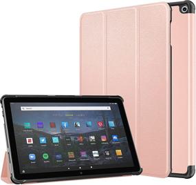 img 4 attached to 📱 Supveco Rose Gold Smart Cover for All-New Fire HD 10 Tablet 11th Gen & Fire HD 10 Plus 2021 - Ultra Slim Case with Auto Wake/Sleep - 10.1 Inch