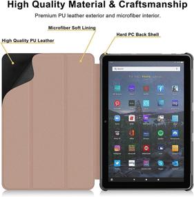 img 2 attached to 📱 Supveco Rose Gold Smart Cover for All-New Fire HD 10 Tablet 11th Gen & Fire HD 10 Plus 2021 - Ultra Slim Case with Auto Wake/Sleep - 10.1 Inch