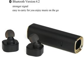 img 3 attached to 🎧 Беспроводные Bluetooth наушники True Wireless от SURBEST - Двойные мини-пары вкладышей с шумоподавлением, гарнитура Bluetooth V4.2, встроенный микрофон, чехол для зарядки - для iPhone, Samsung, iPad, смартфонов на Android