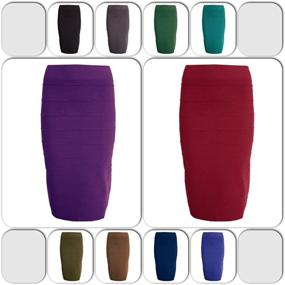 img 1 attached to ESTEEZ Women's Nylon Bodycon Pencil Skirt - Stylish and Comfortable Clothing