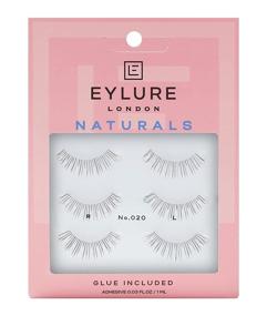 img 1 attached to 👀 Eylure Multipack False Eyelashes, Naturals Style No. 020 Black, Reusable, Adhesive Included - 3 Pairs