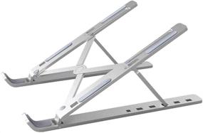 img 3 attached to 💻 Portable Laptop Stand - Foldable, Multi-Angle Adjustable Computer Stand with Ergonomic Aluminum Design - Suitable for 10-17 Inch Laptops, Supports up to 44 lbs
