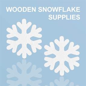 img 2 attached to 🌲 100PCS Handmade DIY Wood Pieces: Amosfun Mini White Wooden Snowflake Embellishments for Crafts