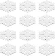 🌲 100pcs handmade diy wood pieces: amosfun mini white wooden snowflake embellishments for crafts logo