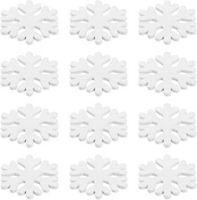 img 4 attached to 🌲 100PCS Handmade DIY Wood Pieces: Amosfun Mini White Wooden Snowflake Embellishments for Crafts