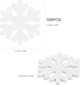 img 1 attached to 🌲 100PCS Handmade DIY Wood Pieces: Amosfun Mini White Wooden Snowflake Embellishments for Crafts