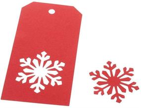 img 3 attached to 🎁 100 Pcs Kraft Paper Price Tags Labels: Christmas Gift Tags with String - Red Snowflake Hanging Tag for Craft Favor Gifts