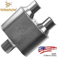 🔉 totalflow 442515-2 universal muffler - 409 stainless steel single chamber, 2.5" center inlet, 2.25" dual outlet logo