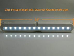 img 1 attached to Wireless LED Under Cabinet Lighting - Bliss T01B Closet Light, Battery Operated Motion Sensor Light, 14 Super Bright Cool White LEDs, Portable Under Counter Lighting with On/Off Auto Modes