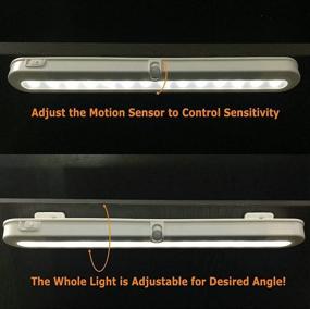 img 2 attached to Wireless LED Under Cabinet Lighting - Bliss T01B Closet Light, Battery Operated Motion Sensor Light, 14 Super Bright Cool White LEDs, Portable Under Counter Lighting with On/Off Auto Modes