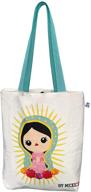 👜 la virgen mexican design canvas totebag: stylish travel shoulder bag with snap closure, made in mexico logo