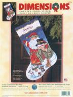 🧦 personalized christmas stocking kit - 'santa snowman' dimensions counted cross stitch logo