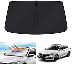 img 4 attached to 🌞 KUST Ветровое стекло от солнца для Honda Civic 2016-2021: Эффективная защита от УФ-лучей и охлаждающее решение