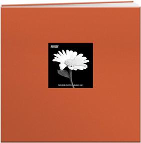 img 3 attached to 📚 Pioneer 12x12 Cloth Cover Postbound Memorybook with Window in Vibrant Orange