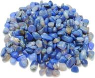 💎 sackorange 0.9 lb/400g blue gem agate stone tumbled stones for aquarium plants, cacti & succulents bedding, vase filler, landscape bottom decoration logo