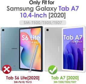 img 2 attached to 📱 SEYMAC Samsung Galaxy Tab A7 10.4 Case 2020 - 360° Rotatable Stand Cover for Galaxy Tab A7 (SM-T500/T505/T507) - Shockproof Case with Pen Holder, Screen Protector, Hand Strap - Black/Blue