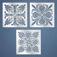 🎨 aleks melnyk #178 greek tile stencils, vintage flowers and vines, stainless steel templates (6.3x6.3 inch), ideal for walls, furniture, floor, crafts, wood burning, painting logo