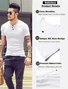 img 1 attached to 👕 Babioboa Sleeve Henley Ribbed Lightweight Men's Clothing: Ultimate Shirt Collection for Style and Comfort