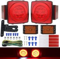 🚤 improved wonenice led submersible trailer tail light kit: brake, tail, turn signals, marker, reflector, and license plate light functions, dot compliant, ip68 waterproof logo