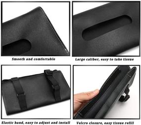 img 1 attached to 🚗 Car Tissue Holder: Stylish Sun Visor Napkin Holder with Pu Leather Tissues Box - Universal Auto Storage Cases (Black)