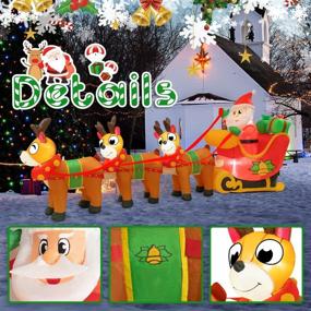 img 2 attached to 🎅 Christmas Inflatable Santa Claus on Sleigh with Three Reindeers by Rocinha - 9.8 Ft Outdoor Christmas Blow Up Yard Decorations, Outdoor Inflatable Christmas Sleigh for Festive Holiday Décor