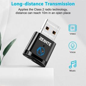 img 2 attached to ZEXMTE Bluetooth Adapter for PC 5.0 - Audio Transmitter for Laptop PS4 PS5 Switch Dock - Plug and Play Dongle for Bluetooth Headphones, Headset, Speakers (Audio Only)