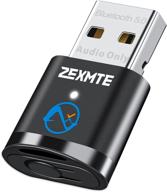 zexmte bluetooth adapter for pc 5.0 - audio transmitter for laptop ps4 ps5 switch dock - plug and play dongle for bluetooth headphones, headset, speakers (audio only) logo
