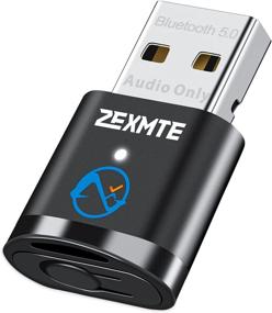 img 4 attached to ZEXMTE Bluetooth Adapter for PC 5.0 - Audio Transmitter for Laptop PS4 PS5 Switch Dock - Plug and Play Dongle for Bluetooth Headphones, Headset, Speakers (Audio Only)