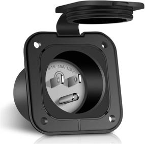 img 4 attached to 🔌 WELLUCK 15 Amp Flanged Inlet 125V – Waterproof RV Shore Power Inlet Plug: Ideal for Marine Boats, RVs, Sheds & Generators