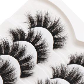 img 1 attached to 👁️ Losha False Lashes: Super Fluffy Faux Mink Eyelashes for Dramatic, Long, and Full-Fledged Eyes - 7 Pairs Pack