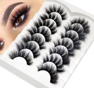 👁️ losha false lashes: super fluffy faux mink eyelashes for dramatic, long, and full-fledged eyes - 7 pairs pack logo