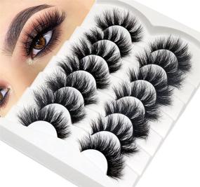 img 4 attached to 👁️ Losha False Lashes: Super Fluffy Faux Mink Eyelashes for Dramatic, Long, and Full-Fledged Eyes - 7 Pairs Pack