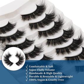 img 2 attached to 👁️ Losha False Lashes: Super Fluffy Faux Mink Eyelashes for Dramatic, Long, and Full-Fledged Eyes - 7 Pairs Pack