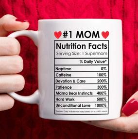 img 2 attached to Top-rated #1 Mom Coffee Mug - The Perfect Mother's Day and Birthday Gift from Daughter or Son, Ideal for Christmas and Grandma - White, 11oz