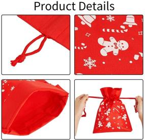 img 2 attached to 🎁 CCINEE Christmas Goody Bags - Set of 12 Xmas Drawstring Gift Bags for Holiday Party Wrapping