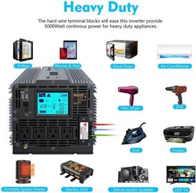 img 2 attached to 🔌 GIANDEL Pure Sine Wave Power Inverter 5000W for Solar System RV Trucks Camper Boats - DC 12V to AC 120V with Hard Wire Terminals & Push Mount Remote Control
