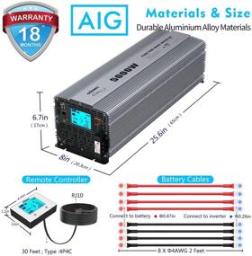 img 3 attached to 🔌 GIANDEL Pure Sine Wave Power Inverter 5000W for Solar System RV Trucks Camper Boats - DC 12V to AC 120V with Hard Wire Terminals & Push Mount Remote Control