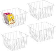 📦 efficient wire storage baskets with handles - gcat freezer organizer bins for kitchen, pantry, refrigerator, and more - 4 pack логотип