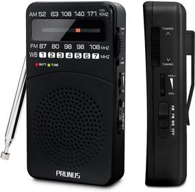img 3 attached to 📻 PRUNUS J-166 Small AM FM Radio | Portable Transistor Radio | Battery Operated Pocket Radio | NOAA Weather Band | Tuning Light | Back Clip | Enhanced Reception for Outdoor & Indoor Use and Emergencies