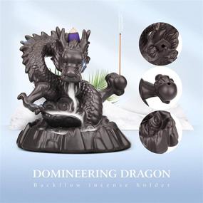 img 2 attached to 🐉 YAJODI Dragon Incense Burner Set with Backflow Waterfall Incense Holder Tower, Aromatherapy Ornament Gifts for Home Office - Includes 60 Backflow Incense Cones, 50 Incense Sticks, 1 Mat, and 1 Tweezers