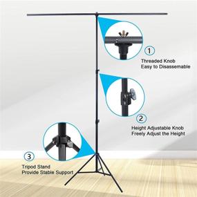 img 2 attached to 🔳 Portable Chromakey Green Screen Kit for Zoom Meeting, 5 X 6.5ft Blue Green Screen Backdrop with Stand Kit for Photography, Video Conferencing, Streaming, Gaming