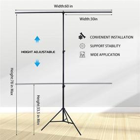 img 3 attached to 🔳 Portable Chromakey Green Screen Kit for Zoom Meeting, 5 X 6.5ft Blue Green Screen Backdrop with Stand Kit for Photography, Video Conferencing, Streaming, Gaming